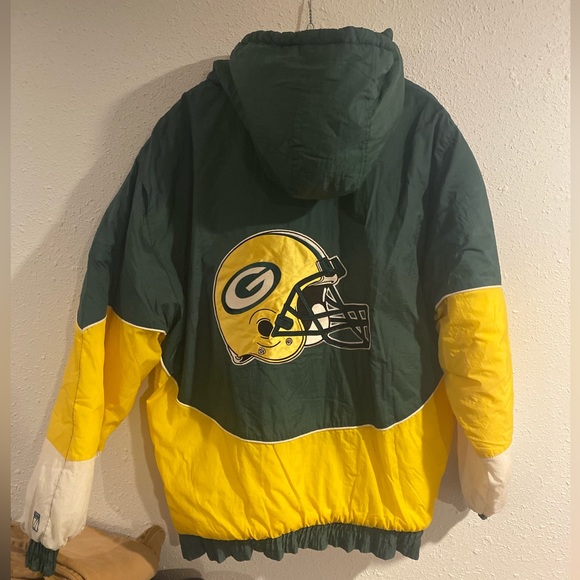Vintage Logo 7 Green Bay Packers Puffer 90s Jacket - Picture 1 of 9